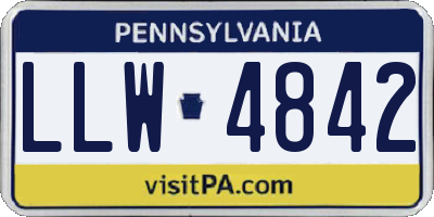 PA license plate LLW4842