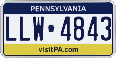PA license plate LLW4843