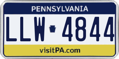 PA license plate LLW4844