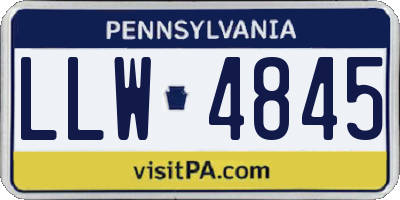 PA license plate LLW4845