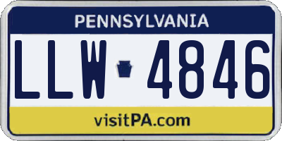 PA license plate LLW4846