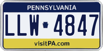 PA license plate LLW4847