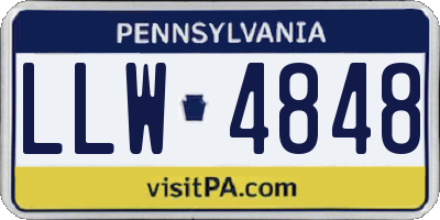 PA license plate LLW4848