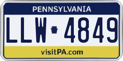 PA license plate LLW4849