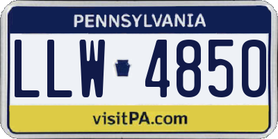 PA license plate LLW4850