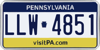 PA license plate LLW4851