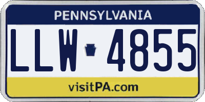 PA license plate LLW4855