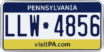 PA license plate LLW4856