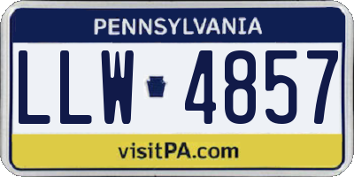 PA license plate LLW4857