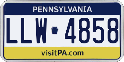 PA license plate LLW4858