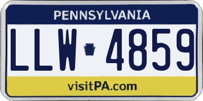 PA license plate LLW4859