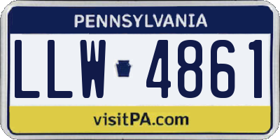 PA license plate LLW4861