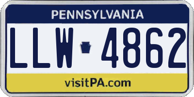 PA license plate LLW4862