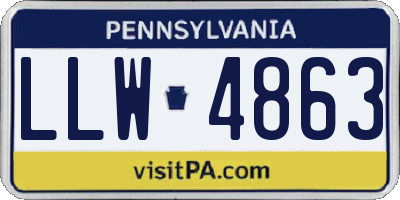 PA license plate LLW4863