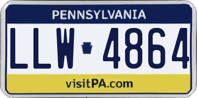 PA license plate LLW4864