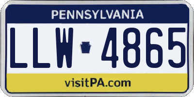 PA license plate LLW4865