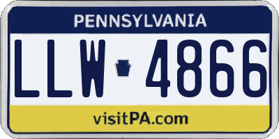 PA license plate LLW4866