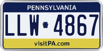 PA license plate LLW4867