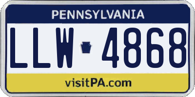 PA license plate LLW4868
