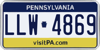 PA license plate LLW4869