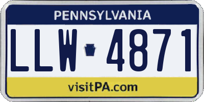PA license plate LLW4871