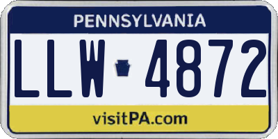 PA license plate LLW4872