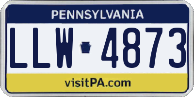 PA license plate LLW4873
