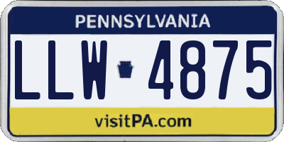 PA license plate LLW4875