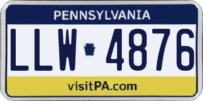 PA license plate LLW4876