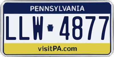 PA license plate LLW4877