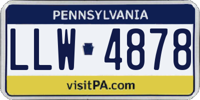 PA license plate LLW4878