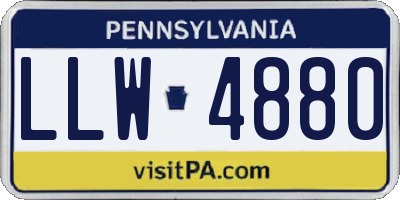 PA license plate LLW4880