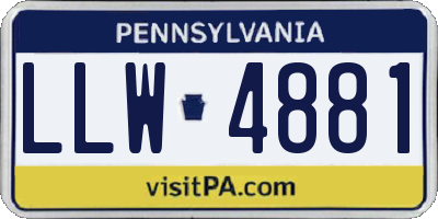 PA license plate LLW4881
