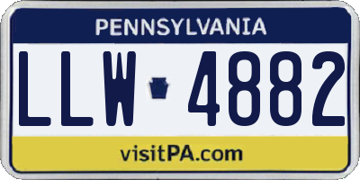 PA license plate LLW4882