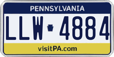 PA license plate LLW4884