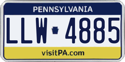 PA license plate LLW4885