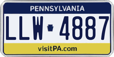 PA license plate LLW4887