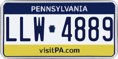PA license plate LLW4889