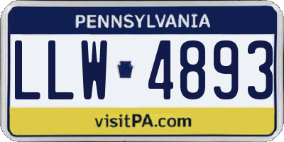 PA license plate LLW4893