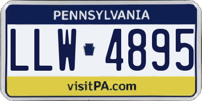 PA license plate LLW4895