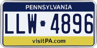 PA license plate LLW4896