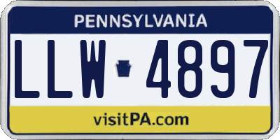 PA license plate LLW4897
