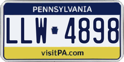 PA license plate LLW4898