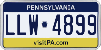 PA license plate LLW4899