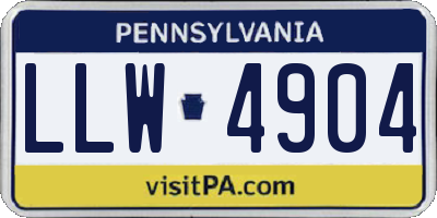 PA license plate LLW4904