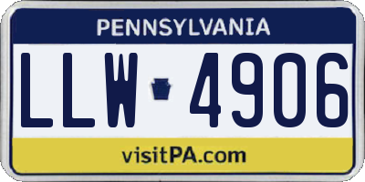 PA license plate LLW4906