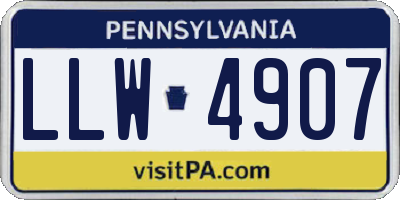 PA license plate LLW4907