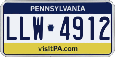 PA license plate LLW4912
