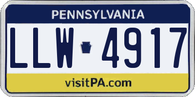 PA license plate LLW4917