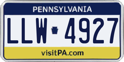 PA license plate LLW4927